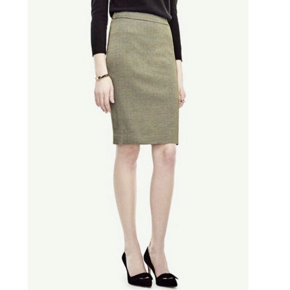 NWT Ann Taylor gold black shimmer pencil skirt 12 - Picture 5 of 7